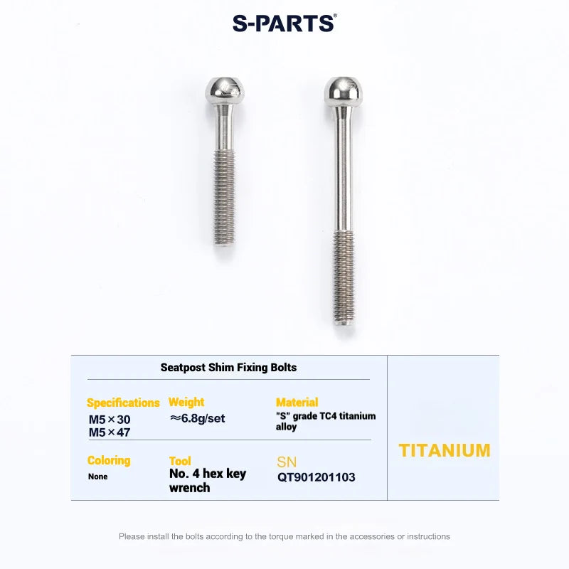 S-PARTS Cervélo S5 Titanium Bolt Kit | Full Frame Lightweight Upgrade Set | CNC TC4 Ti Bolts for Cervélo S5 - Detail 48