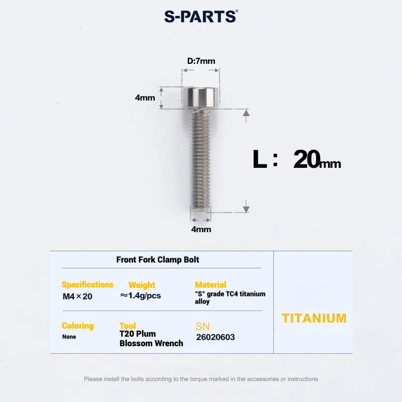 S-PARTS Cervélo S5 Titanium Bolt Kit | Full Frame Lightweight Upgrade Set | CNC TC4 Ti Bolts for Cervélo S5 - Detail 49