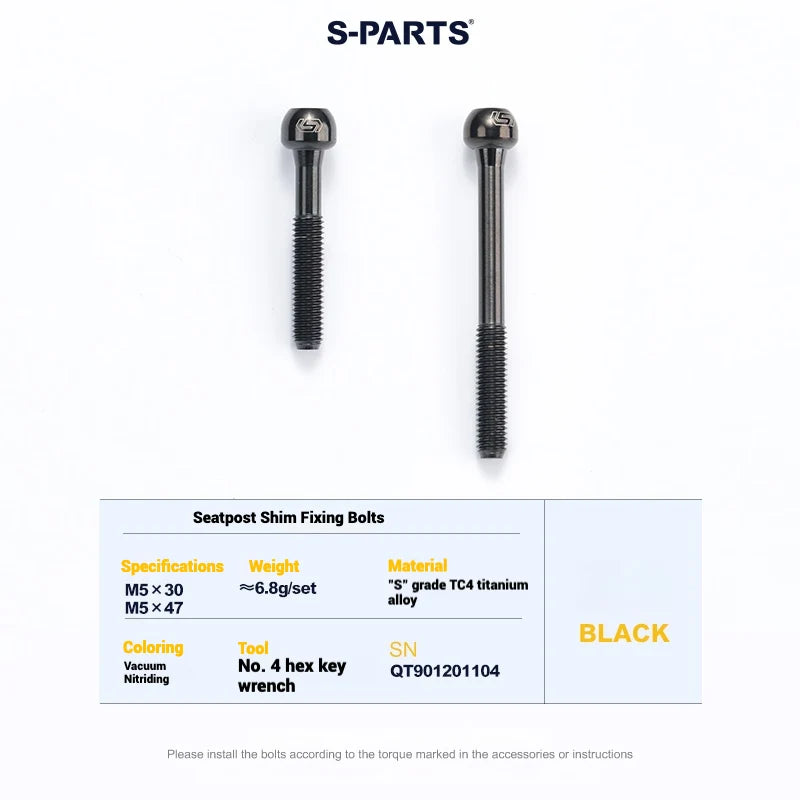 S-PARTS Cervélo S5 Titanium Bolt Kit | Full Frame Lightweight Upgrade Set | CNC TC4 Ti Bolts for Cervélo S5 - Detail 50