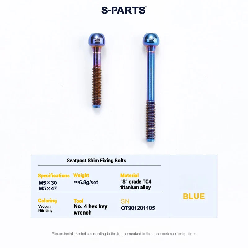 S-PARTS Cervélo S5 Titanium Bolt Kit | Full Frame Lightweight Upgrade Set | CNC TC4 Ti Bolts for Cervélo S5 - Detail 52