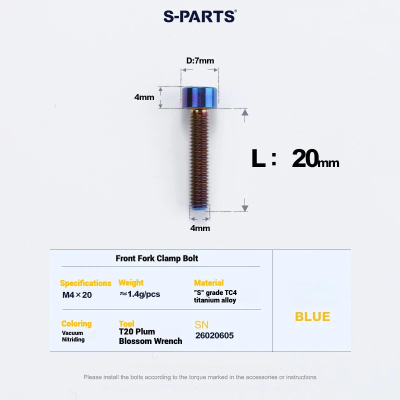 S-PARTS Cervélo S5 Titanium Bolt Kit | Full Frame Lightweight Upgrade Set | CNC TC4 Ti Bolts for Cervélo S5 - Detail 53