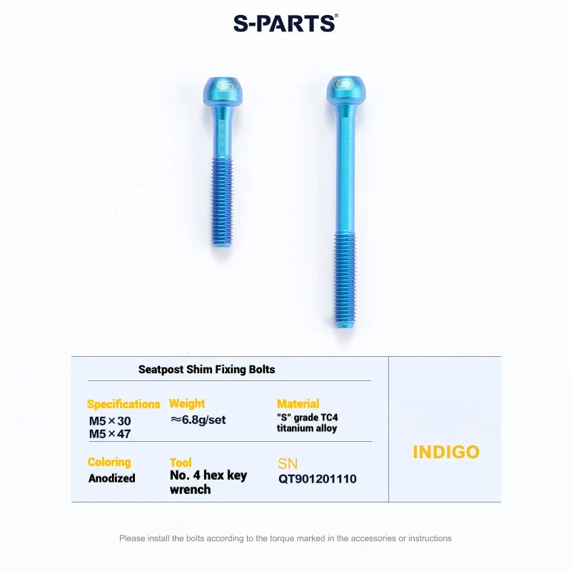 S-PARTS Cervélo S5 Titanium Bolt Kit | Full Frame Lightweight Upgrade Set | CNC TC4 Ti Bolts for Cervélo S5 - Detail 60