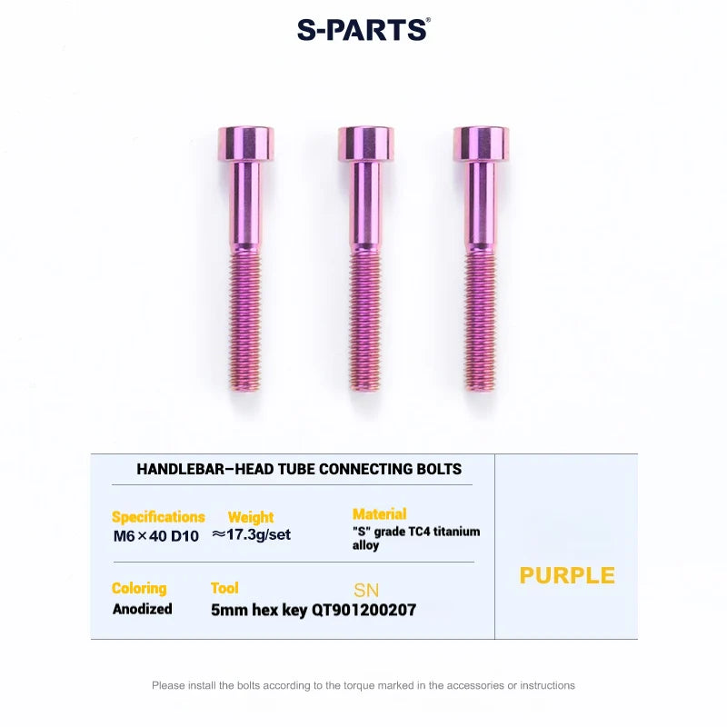 S-PARTS Cervélo S5 Titanium Bolt Kit | Full Frame Lightweight Upgrade Set | CNC TC4 Ti Bolts for Cervélo S5 - Detail 75