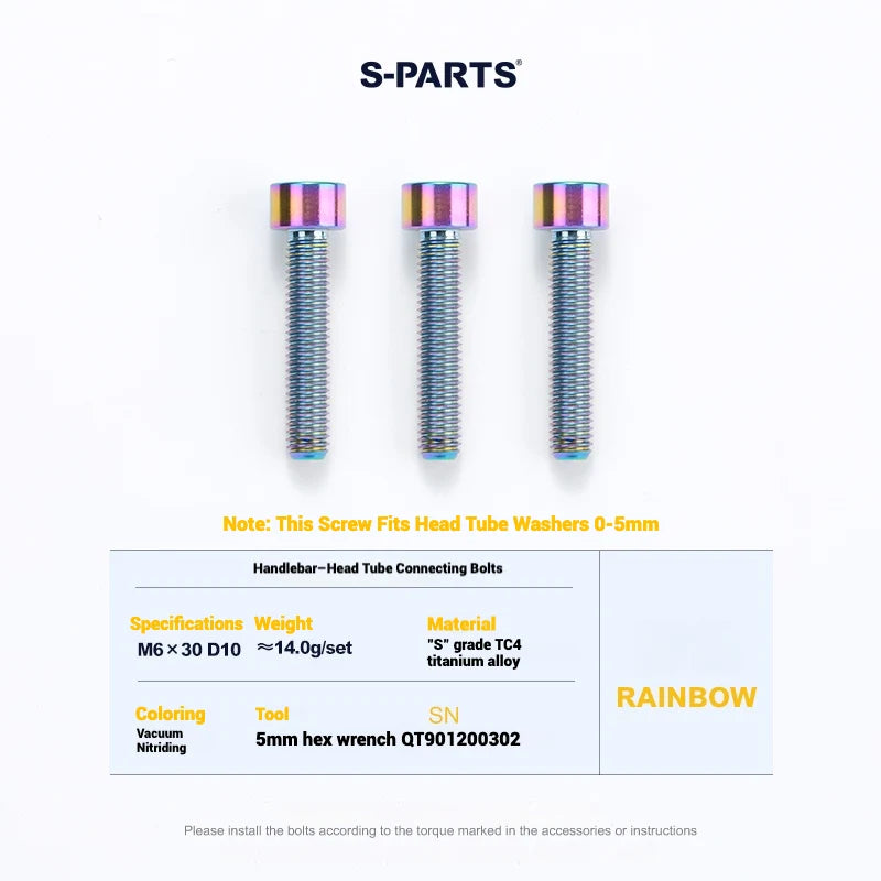S-PARTS Cervélo S5 Titanium Bolt Kit | Full Frame Lightweight Upgrade Set | CNC TC4 Ti Bolts for Cervélo S5 - Detail 81