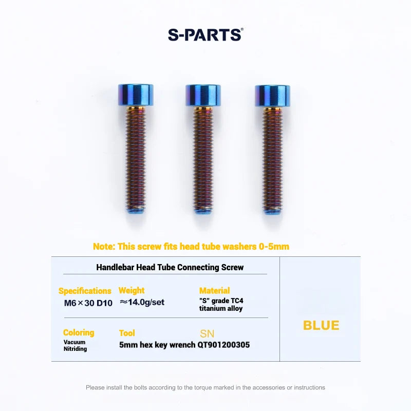 S-PARTS Cervélo S5 Titanium Bolt Kit | Full Frame Lightweight Upgrade Set | CNC TC4 Ti Bolts for Cervélo S5 - Detail 84