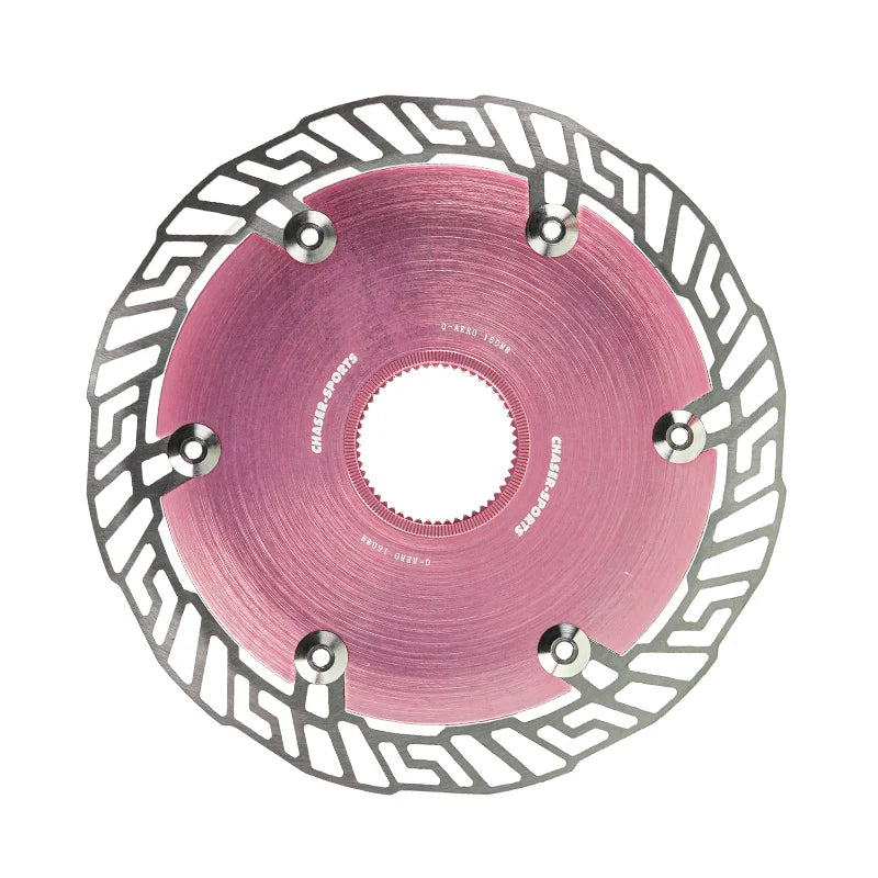 Chaser 0-AERO Center Lock Disc Brake Rotor 140mm / 160mm Pink