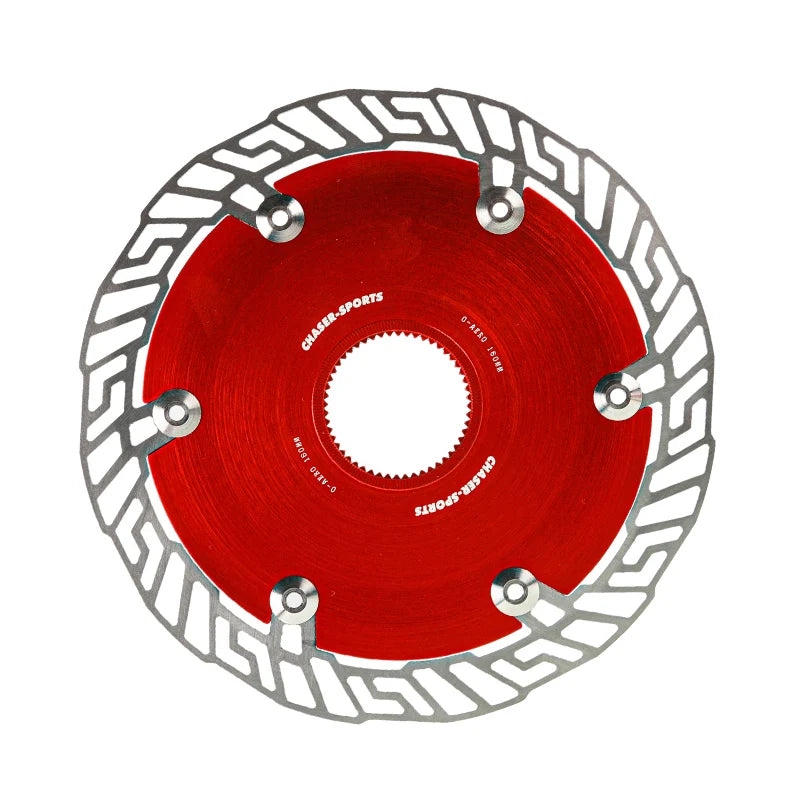 Chaser 0-AERO Center Lock Disc Brake Rotor 140mm / 160mm Red