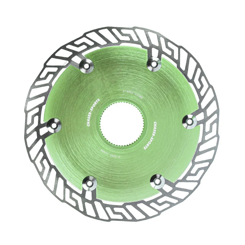 Chaser 0-AERO Center Lock Disc Brake Rotor 140mm / 160mm Green