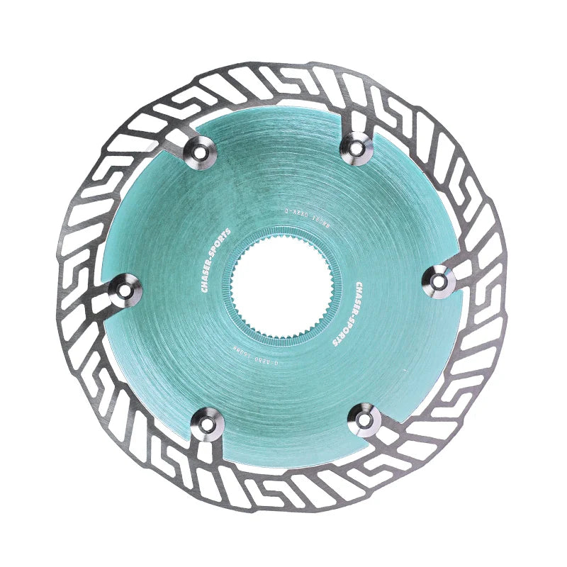Chaser 0-AERO Center Lock Disc Brake Rotor 140mm / 160mm Cyan