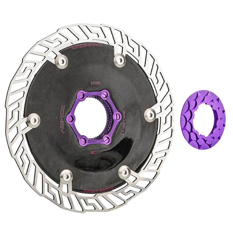 Chaser O-AERO Carbon Center Lock Disc Brake Rotor 140mm / 160mm Purple