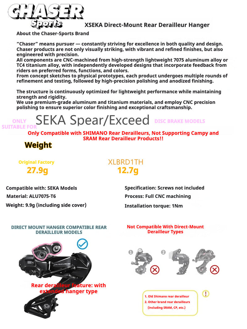 Chaser Direct Mount Derailleur Hanger for SEKA Spear / Exceed