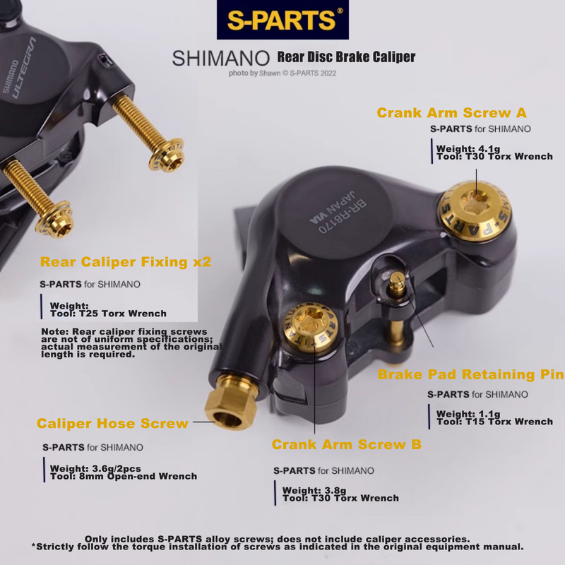S-PARTS Road Bike Drivetrain Titanium Screw Kit Adaptation for SHIMANO UT R7150 R8000 R8050 R8170 R7170 R9270 R8070 R9100