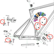 S-PARTS Canyon Aeroad CFR / CF SLX Full Titanium Bolt Upgrade Kit | Handlebar / Stem / Seatpost / Saddle / Derailleur - Detail 6