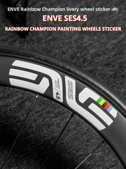 ENVE SES 4.5 Rainbow & World Championship Wheel Decal Set — Front 4.5 & Rear 5.6 Stickers — Pogacar-Style Custom Rims
