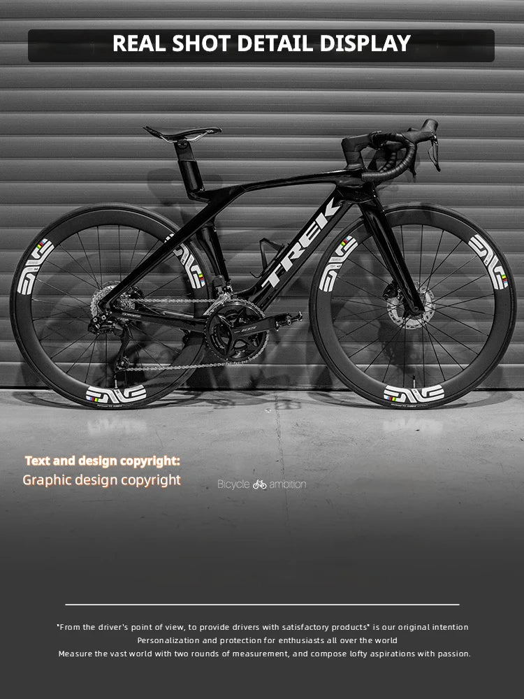 ENVE SES 4.5 Rainbow & World Championship Wheel Decal Set — Front 4.5 & Rear 5.6 Stickers — Pogacar-Style Custom Rims - Detail 5