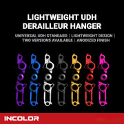 INColor Lightweight UDH Derailleur Hanger | 7075-T6 CNC Aluminum | Standard & Shimano Direct Mount