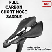 INCOLOR RC-1 Full Carbon Short-Nose Saddle — 82–83g — 7×9mm Rails