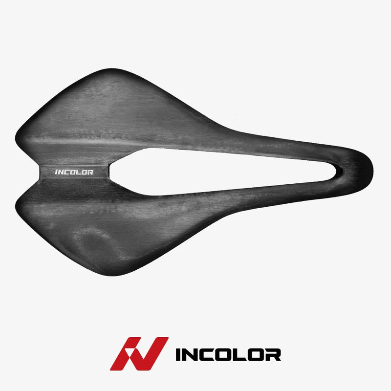 INCOLOR RC-1 Full Carbon Short-Nose Saddle — 82–83g — 7×9mm Rails