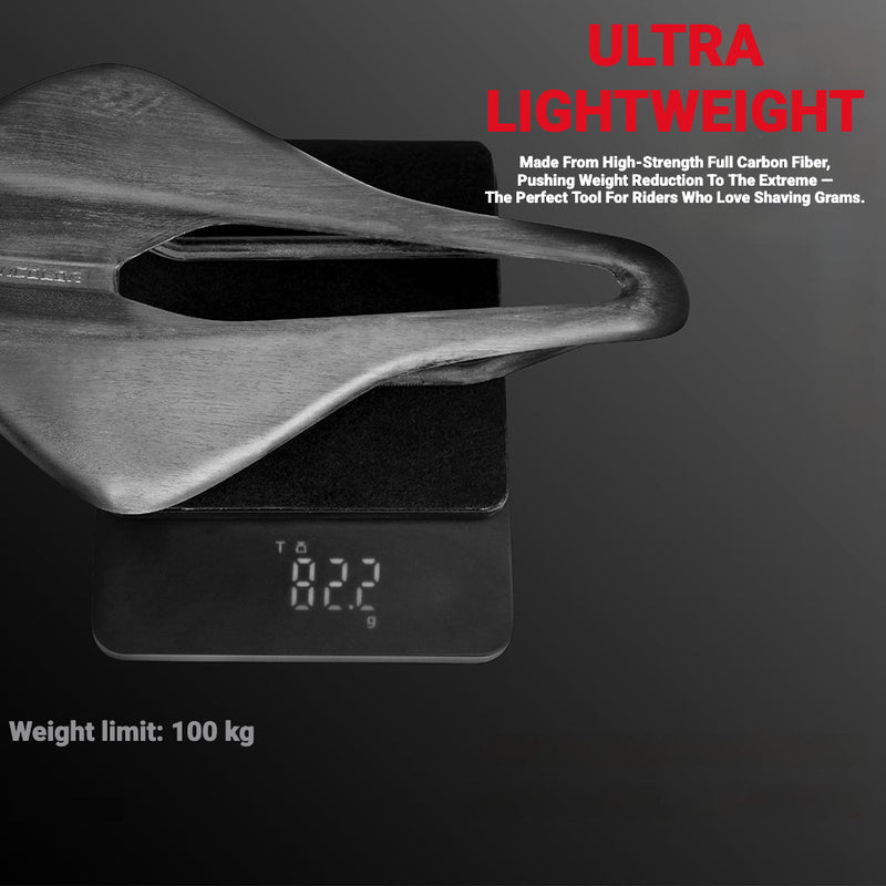 INCOLOR RC-1 Full Carbon Short-Nose Saddle — 82–83g — 7×9mm Rails