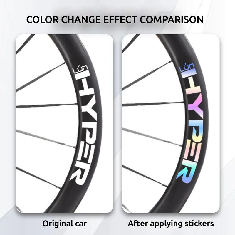 S-PARTS Infinity Logo Decals for Lún HYPER 3 D45 Gen 3 — Waterproof Overlay Set for Two Wheels + Spares - Detail 2