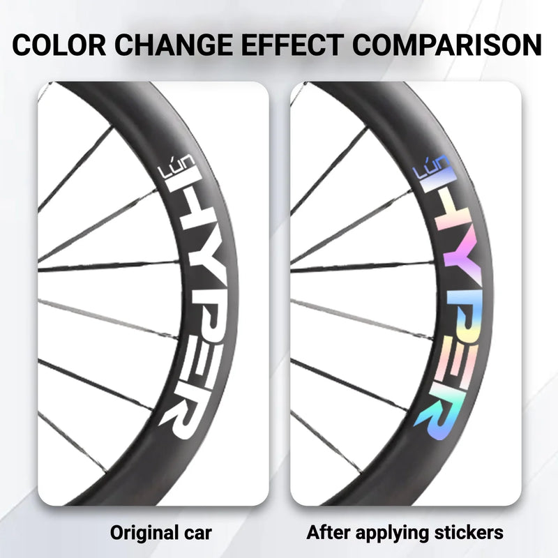 S-PARTS Infinity Logo Decals for Lún HYPER 3 D67 Gen 3 — Waterproof Overlay Set for Two Wheels + Spares - Detail 2