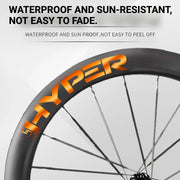 S-PARTS Infinity Logo Decals for Lún HYPER 3 D67 Gen 3 — Waterproof Overlay Set for Two Wheels + Spares - Detail 4