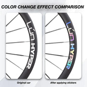 S-PARTS Infinity Logo Decals for Lún HYPER 5 D40 Gen 5 — Waterproof Overlay Set for Two Wheels + Spares - Detail 2