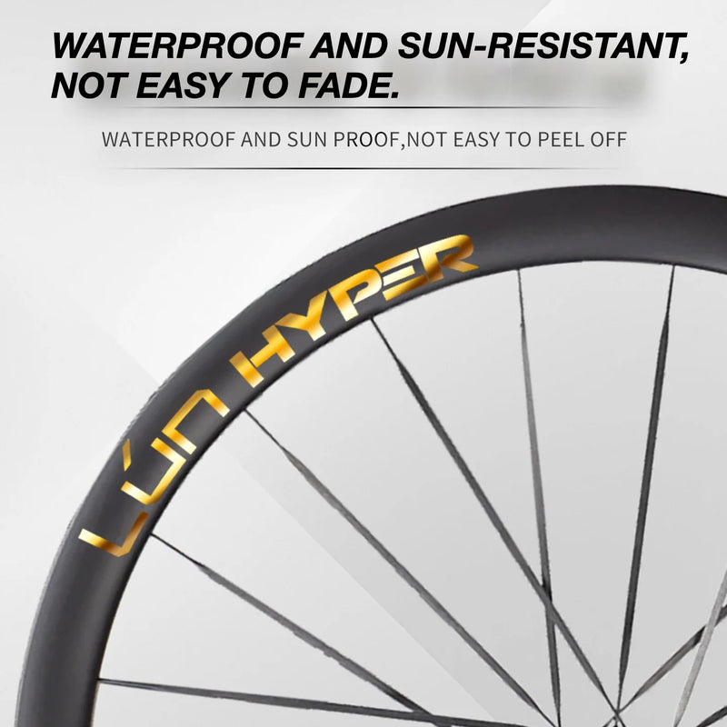 S-PARTS Infinity Logo Decals for Lún HYPER 5 D40 Gen 5 — Waterproof Overlay Set for Two Wheels + Spares - Detail 4