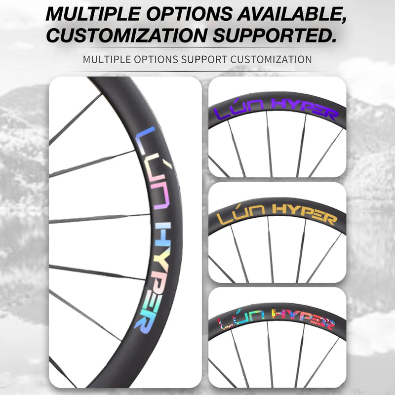 S-PARTS Infinity Logo Decals for Lún HYPER 5 D40 Gen 5 — Waterproof Overlay Set for Two Wheels + Spares - Detail 5