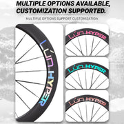 S-PARTS Infinity Logo Decals for Lún HYPER 5 D50 Gen 5 — Waterproof Overlay Set for Two Wheels + Spares - Detail 2