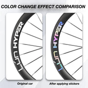S-PARTS Infinity Logo Decals for Lún HYPER 5 D50 Gen 5 — Waterproof Overlay Set for Two Wheels + Spares - Detail 3