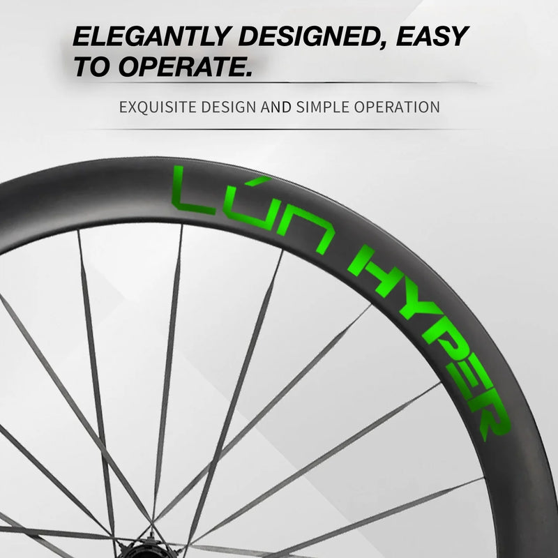 S-PARTS Infinity Logo Decals for Lún HYPER 5 D50 Gen 5 — Waterproof Overlay Set for Two Wheels + Spares - Detail 4