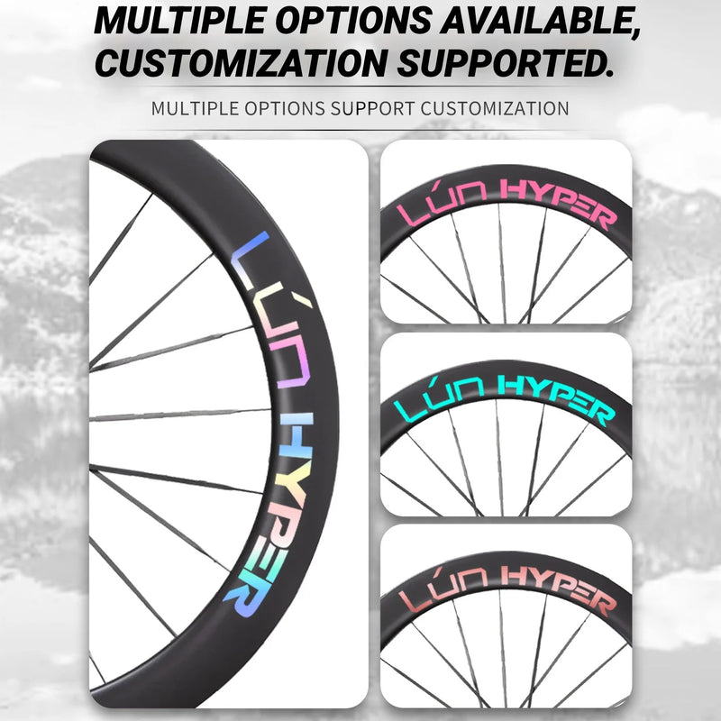 S-PARTS Infinity Logo Decals for Lún HYPER 5 D60 Gen 5 — Waterproof Overlay Set for Two Wheels + Spares - Detail 2