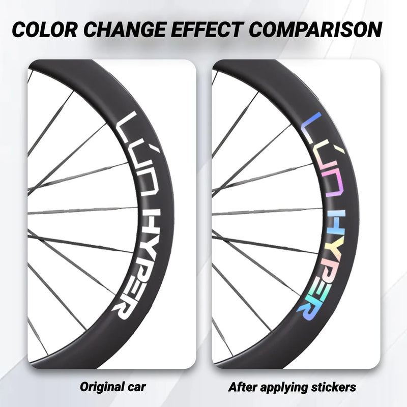 S-PARTS Infinity Logo Decals for Lún HYPER 5 D60 Gen 5 — Waterproof Overlay Set for Two Wheels + Spares - Detail 5