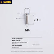 A2 Umbrella Head M4 Titanium Alloy Screws | M4×10 / 12 / 16 / 18 / 20 / 25mm | Road Mountain Bike Headset - Detail 11