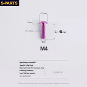A2 Umbrella Head M4 Titanium Alloy Screws | M4×10 / 12 / 16 / 18 / 20 / 25mm | Road Mountain Bike Headset - Detail 13