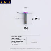 A2 Umbrella Head M4 Titanium Alloy Screws | M4×10 / 12 / 16 / 18 / 20 / 25mm | Road Mountain Bike Headset - Detail 29