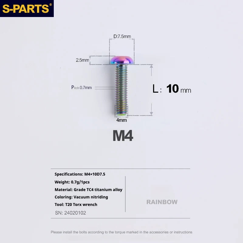 A2 Umbrella Head M4 Titanium Alloy Screws | M4×10 / 12 / 16 / 18 / 20 / 25mm | Road Mountain Bike Headset - Detail 29