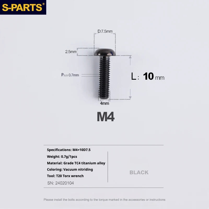 A2 Umbrella Head M4 Titanium Alloy Screws | M4×10 / 12 / 16 / 18 / 20 / 25mm | Road Mountain Bike Headset - Detail 30