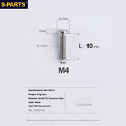 A2 Umbrella Head M4 Titanium Alloy Screws | M4×10 / 12 / 16 / 18 / 20 / 25mm | Road Mountain Bike Headset - Detail 33