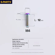 A2 Umbrella Head M4 Titanium Alloy Screws | M4×10 / 12 / 16 / 18 / 20 / 25mm | Road Mountain Bike Headset - Detail 34