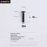 A2 Umbrella Head M4 Titanium Alloy Screws | M4×10 / 12 / 16 / 18 / 20 / 25mm | Road Mountain Bike Headset - Detail 35