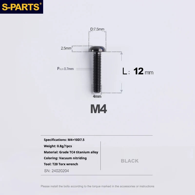 A2 Umbrella Head M4 Titanium Alloy Screws | M4×10 / 12 / 16 / 18 / 20 / 25mm | Road Mountain Bike Headset - Detail 35