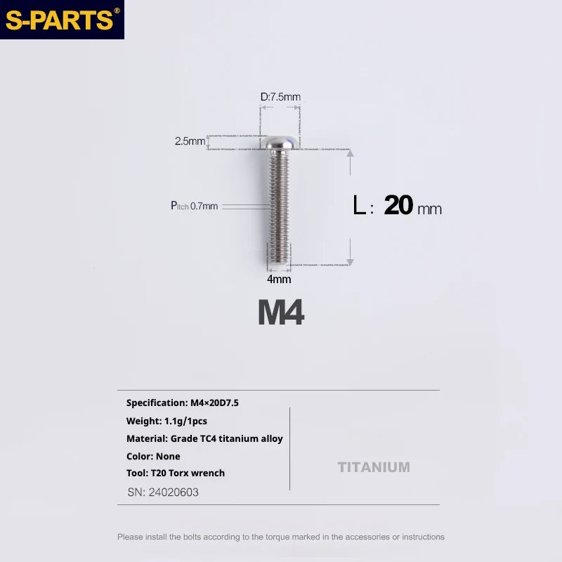 A2 Umbrella Head M4 Titanium Alloy Screws | M4×10 / 12 / 16 / 18 / 20 / 25mm | Road Mountain Bike Headset - Detail 60