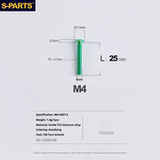A2 Umbrella Head M4 Titanium Alloy Screws | M4×10 / 12 / 16 / 18 / 20 / 25mm | Road Mountain Bike Headset - Detail 69