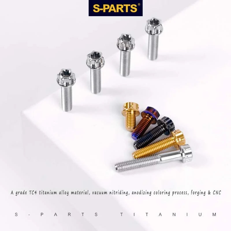S-PARTS A3 Gold M4 TC4 Titanium Screw Bolt | Standard Parts for Electric Vehicle Motorcycle Car