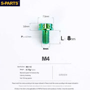 S-PARTS A3 Gold M4 TC4 Titanium Screw Bolt | Standard Parts for Electric Vehicle Motorcycle Car - Detail 6