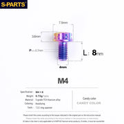S-PARTS A3 Gold M4 TC4 Titanium Screw Bolt | Standard Parts for Electric Vehicle Motorcycle Car - Detail 9