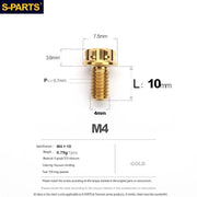 S-PARTS A3 Gold M4 TC4 Titanium Screw Bolt | Standard Parts for Electric Vehicle Motorcycle Car - Detail 10