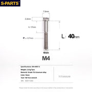 S-PARTS A3 Gold M4 TC4 Titanium Screw Bolt | Standard Parts for Electric Vehicle Motorcycle Car - Detail 101
